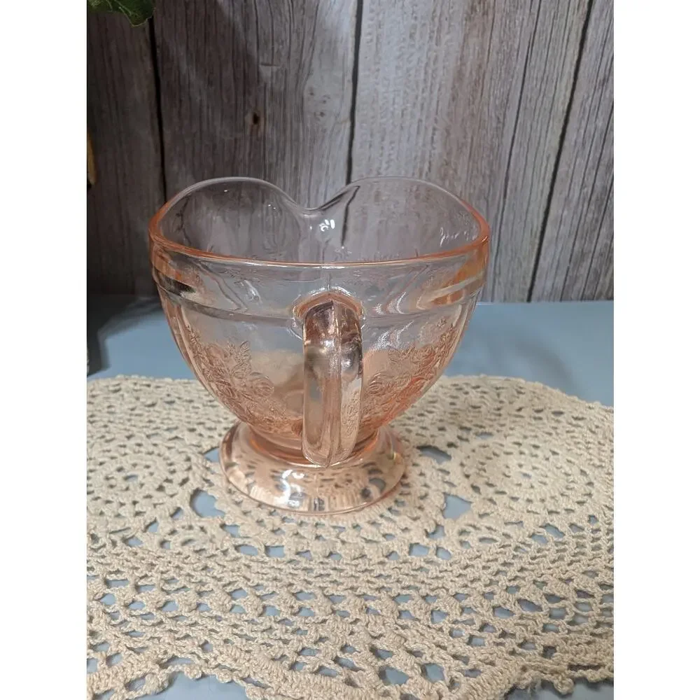 Federal Glass Pink Depression Glass Footed Creamer 